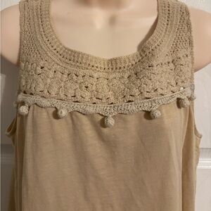 J. Jill Tan  Embellished Tank Top size Medium Petite